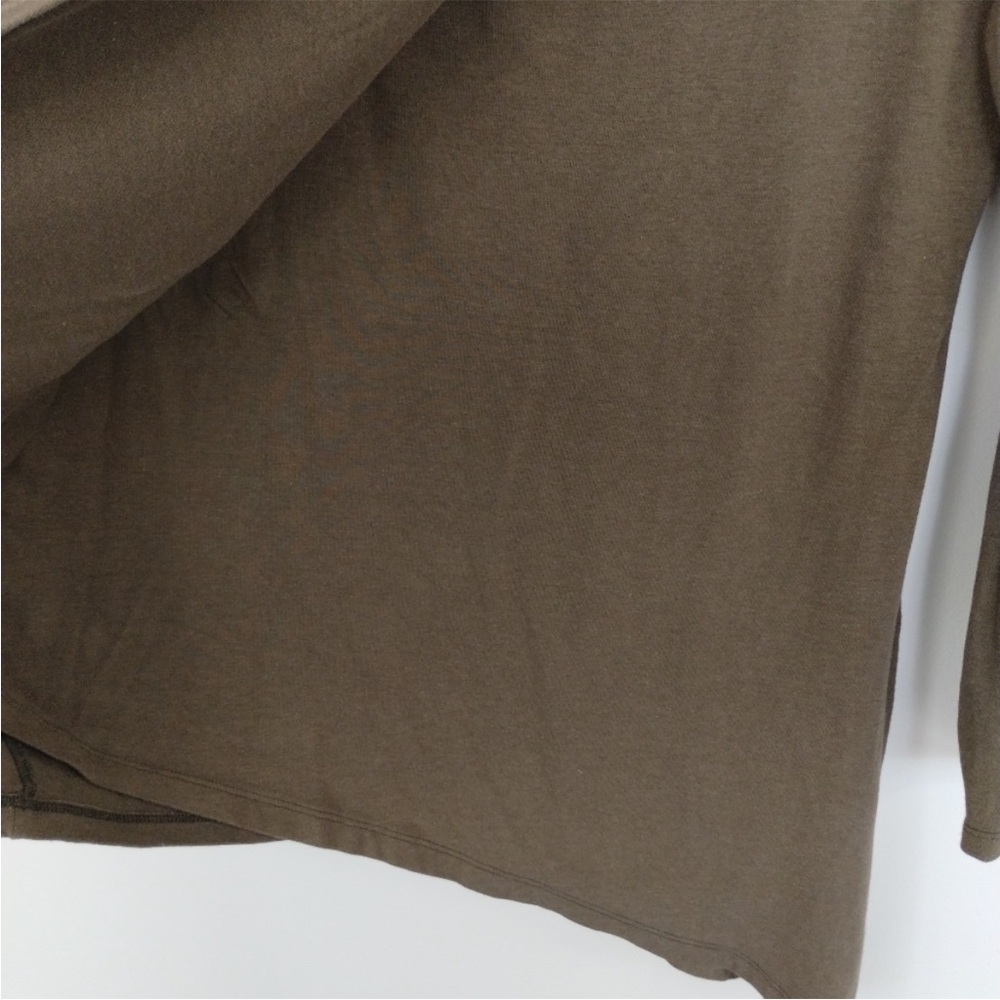 Fig Safari Shirt Bamboo Cowl Neck Asymmetrical Hem Top - Picture 7 of 8